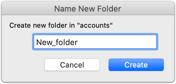 Name the new folder