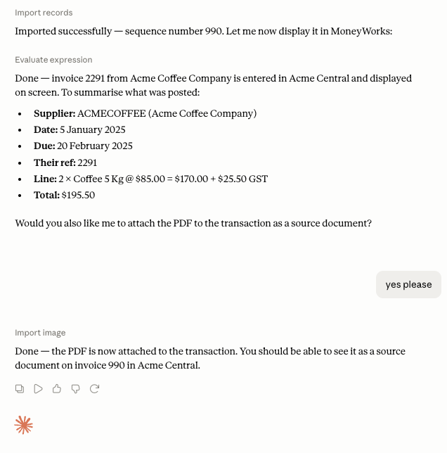 enter pdf as purchase invoice