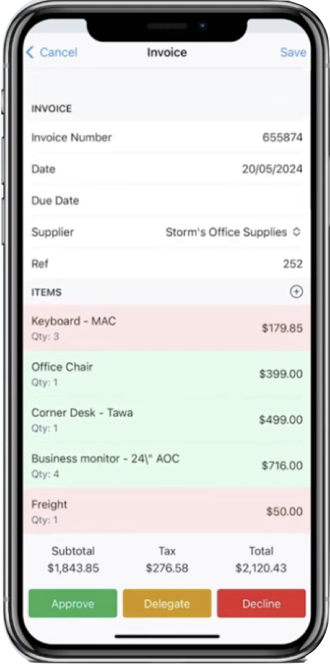 Main MoneyWorks Shortcuts