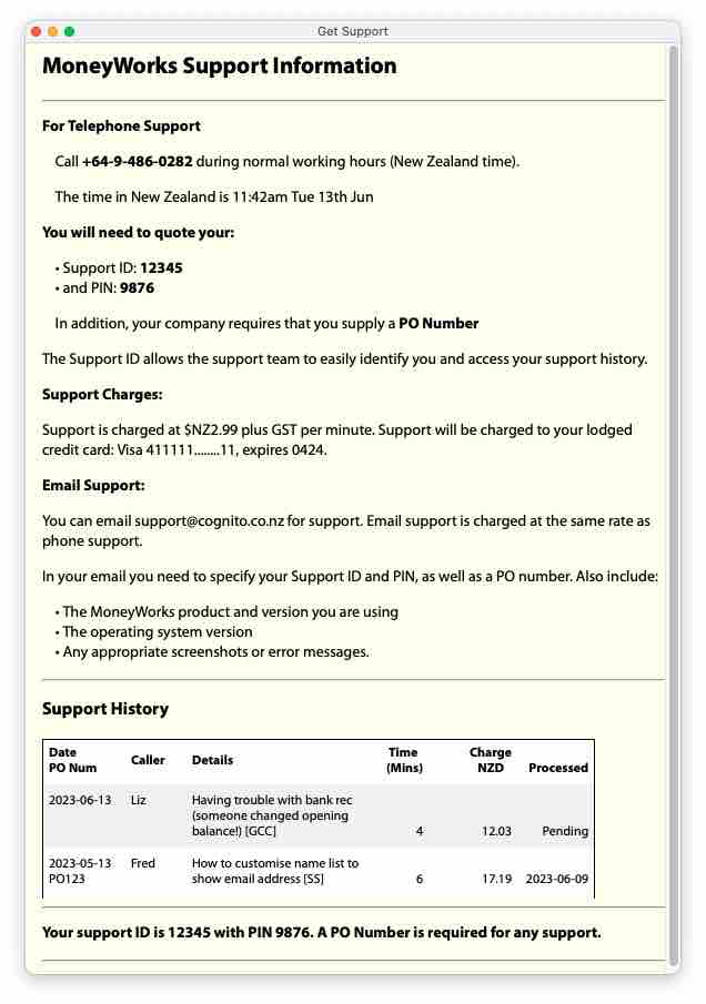 Support details for New Zealand
